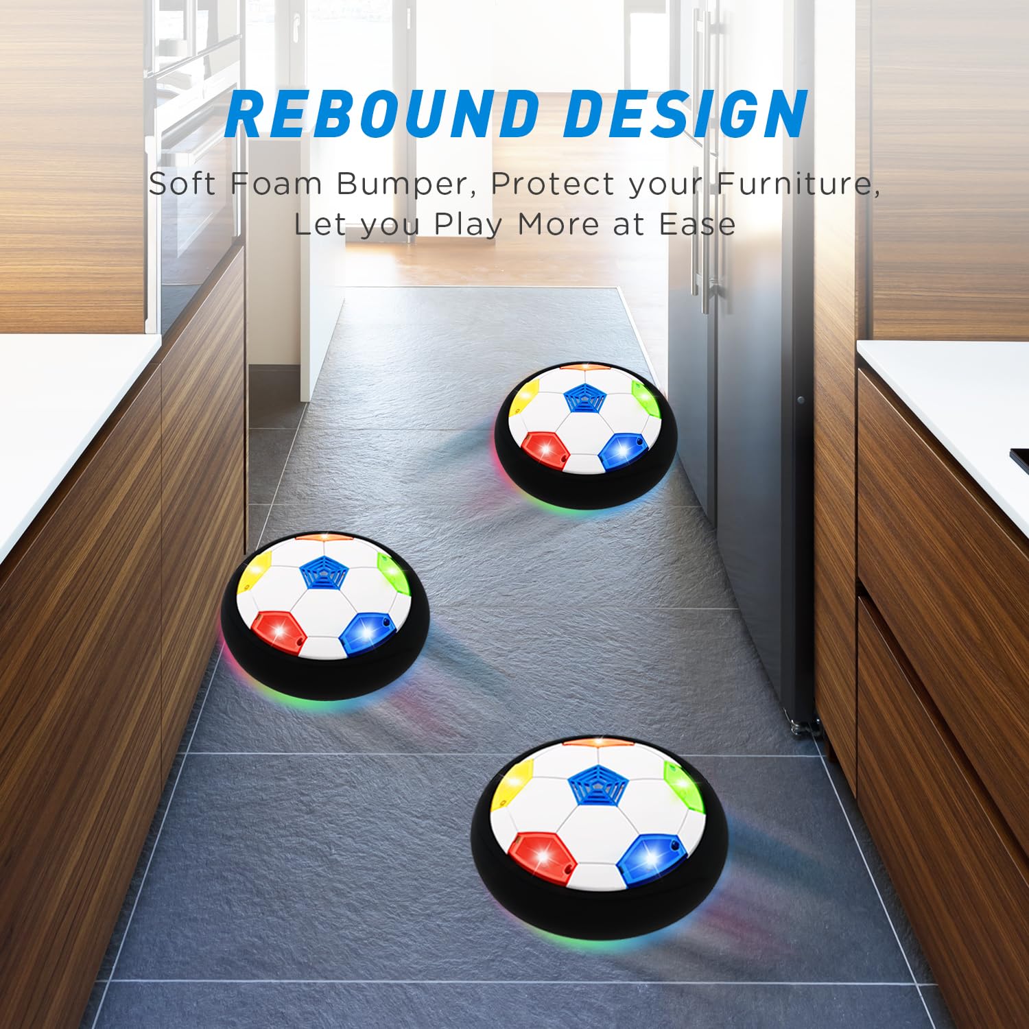 Toyk hover soccer ball designed for indoor play