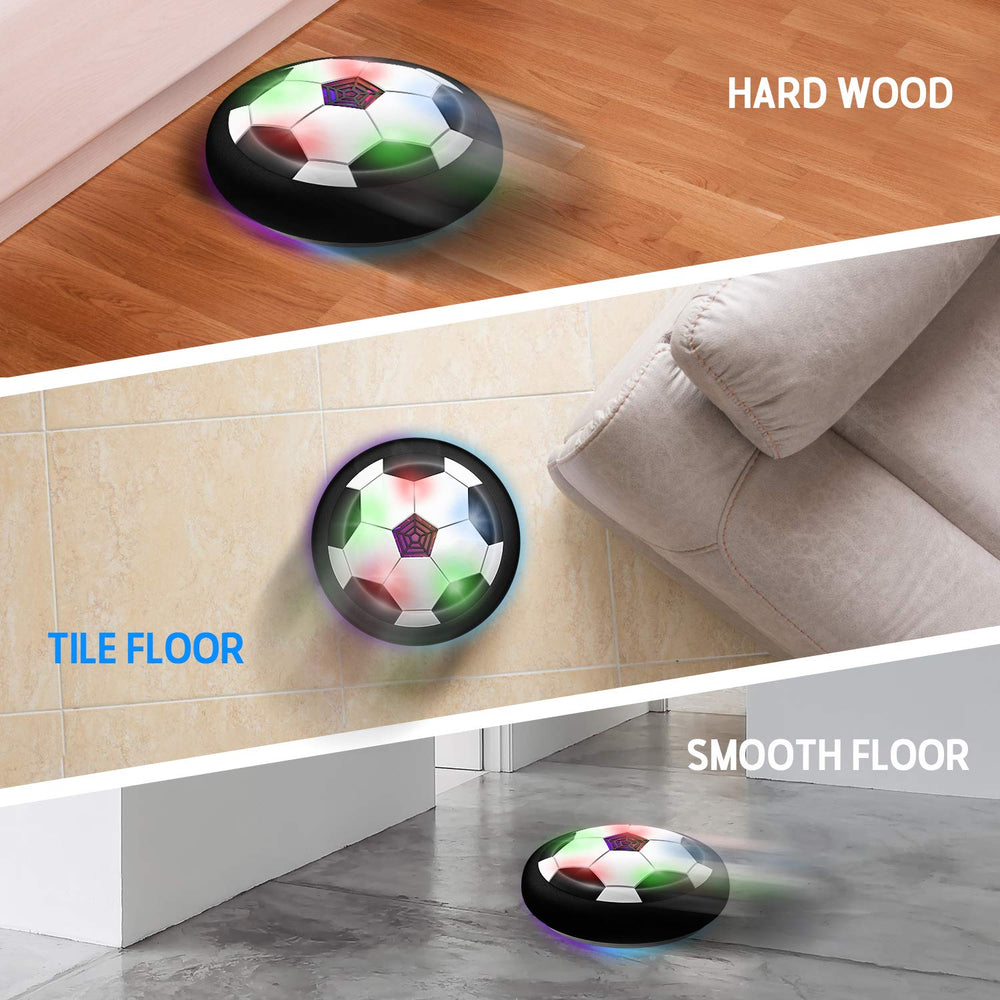 Toyk LED hover soccer ball in action on hardwood surface