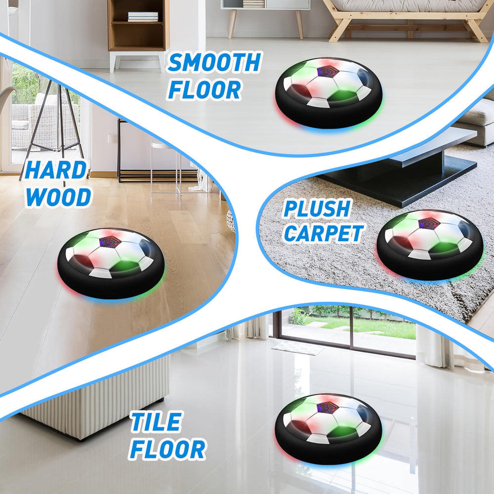Toyk LED hover soccer ball soft foam bumper protects kids and furniture