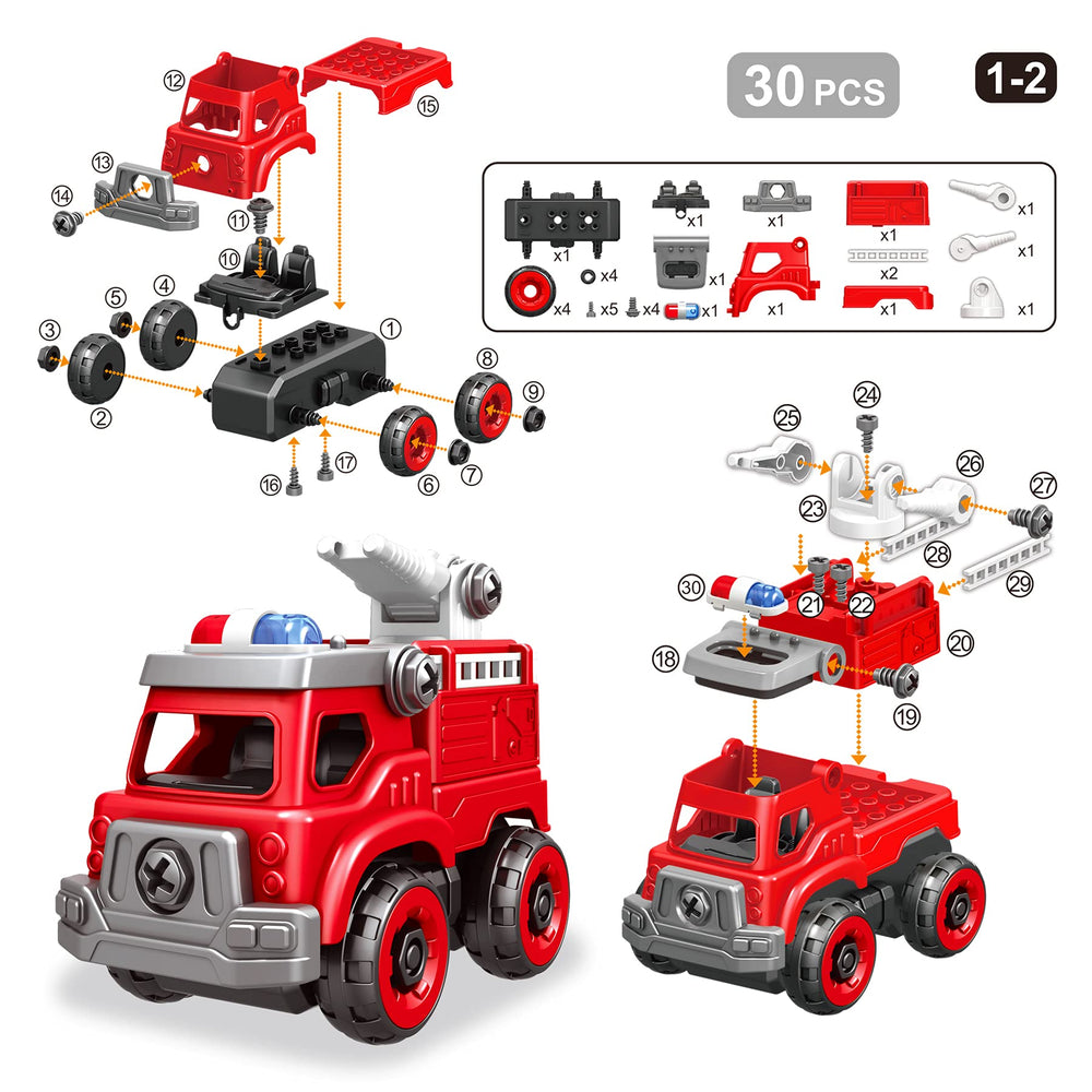 Toyk rescue truck with removable parts enables modular, collaborative learning
