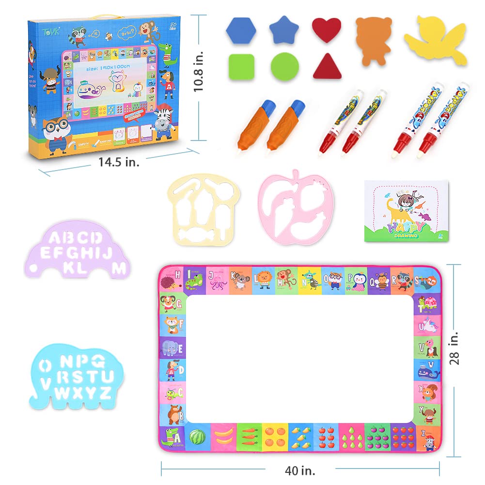 Toyk Water Doodle Mat pink packaging showing complete art set for kids