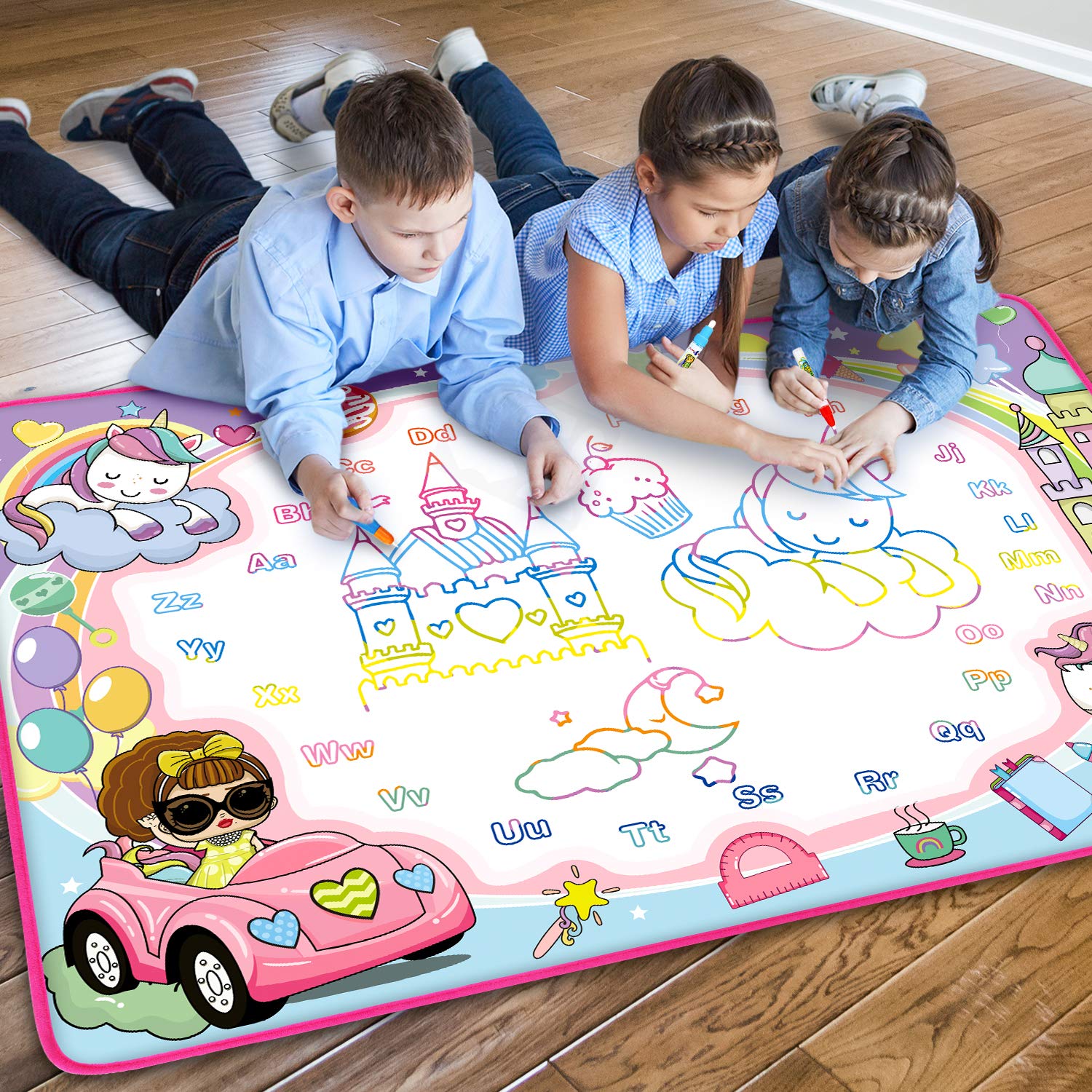 Toyk Water Doodle Mat portable folding design fits small bags.
