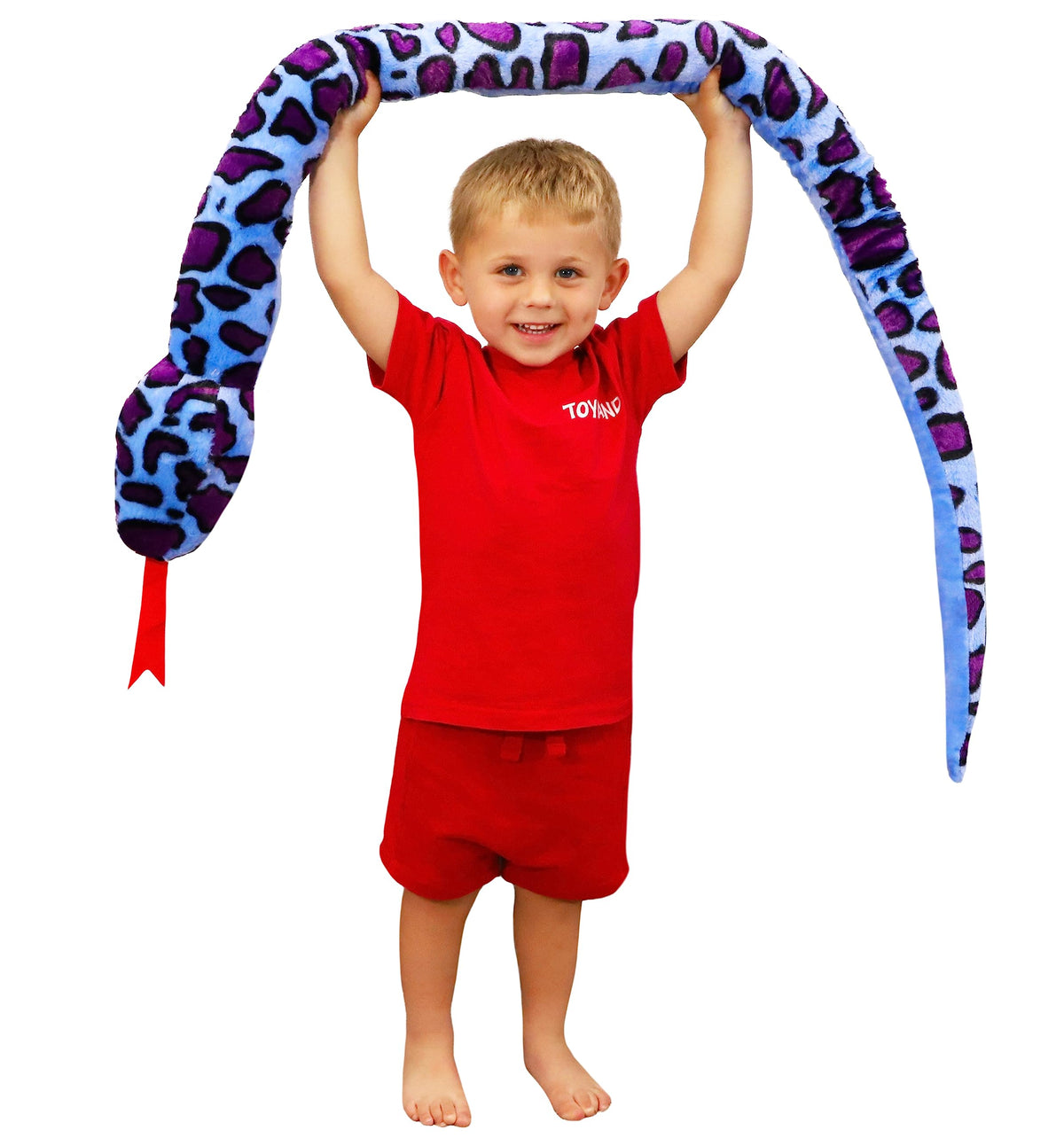 Toyland 170cm giant two-toned plush snake, ready for bedtime cuddles.