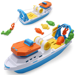 Toyland 40cm colourful fishing boat ready for bath or pool play with bright visuals