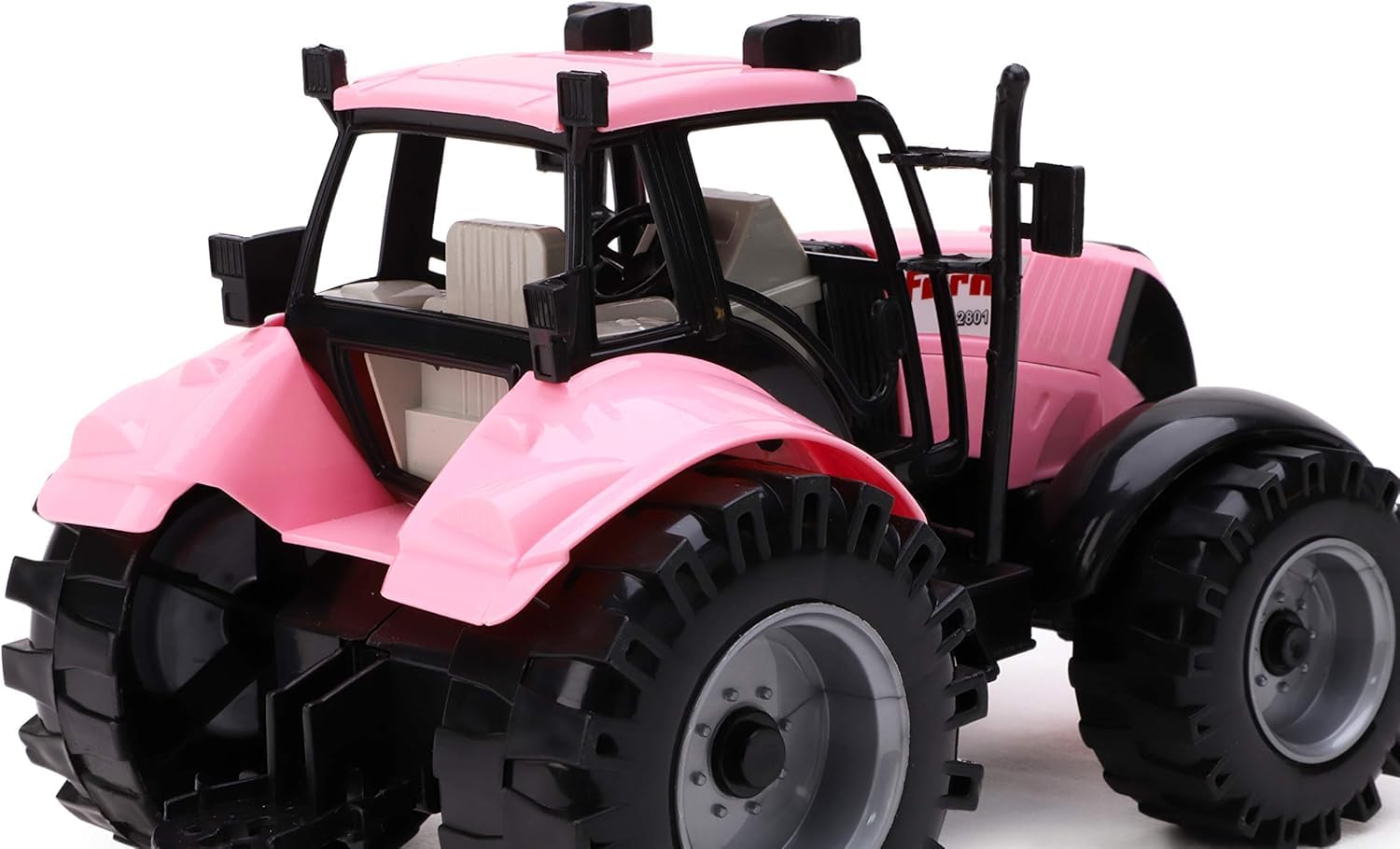 Toyland Friction-Powered Farm Tractor pink in action-ready pose for early learning.