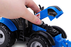 Toyland friction-powered farm tractor green open bonnet, colorful pretend farming