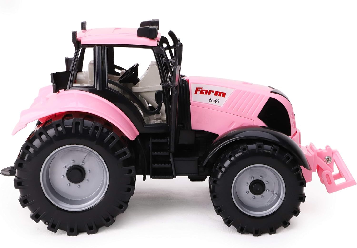Toyland Friction-Powered Farm Tractor pink on display, ideal for storytelling and role-play.