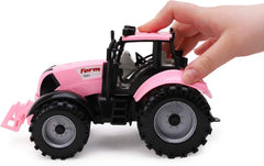 Toyland Friction-Powered Farm Tractor pull-back action boosts active, hands-on fun pink.
