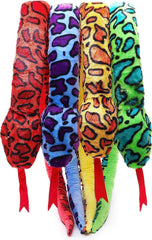 Toyland plush snake closeup shows soft fabric texture for gentle hugs.