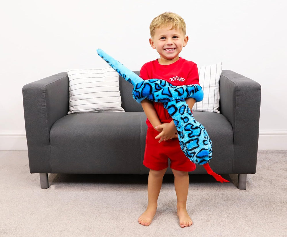 Toyland giant snake draught excluder use helps warm up a room.