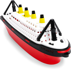 Toyland Titanic replica boat front view, great for pool imagination