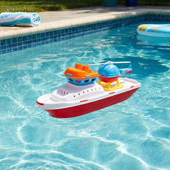 Toyland tugboat seaplane sits on top, unlocking extra pretend play on water.