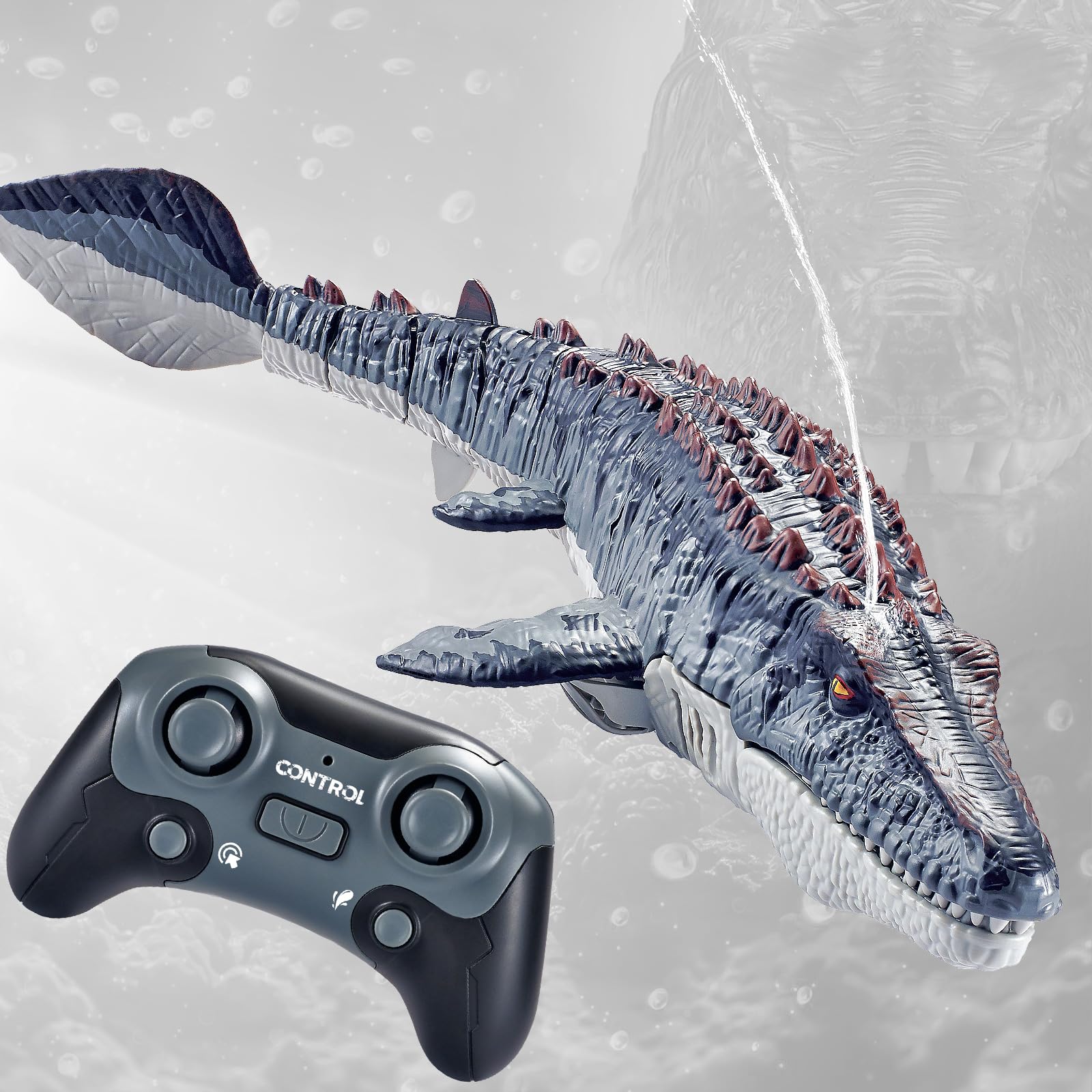 Toylefun Mosasaurus remote-control water toy glides smoothly in pool or tub