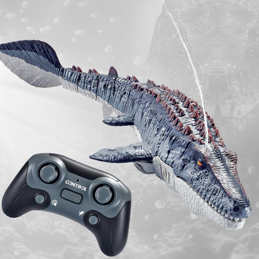 Toylefun Mosasaurus remote-control water toy glides smoothly in pool or tub