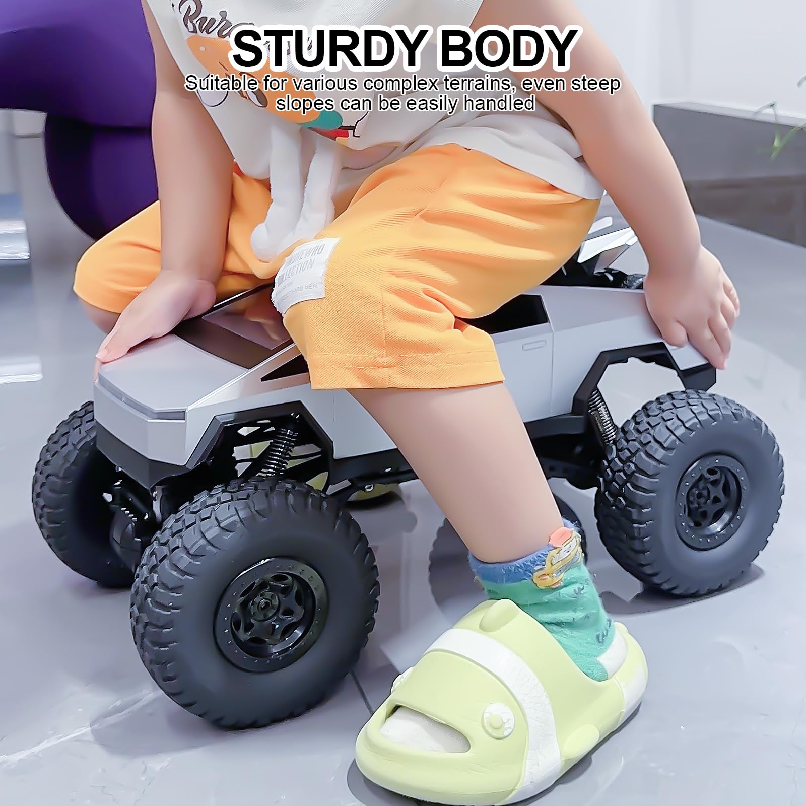 toylefun RC truck with LED headlights enhances visibility during night off-road exploration