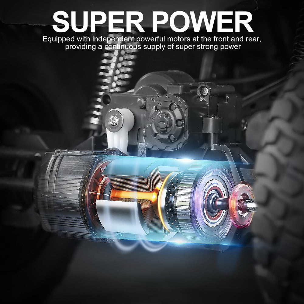 toylefun RC truck with TPR tires delivers reliable grip for steady control on challenging terrain