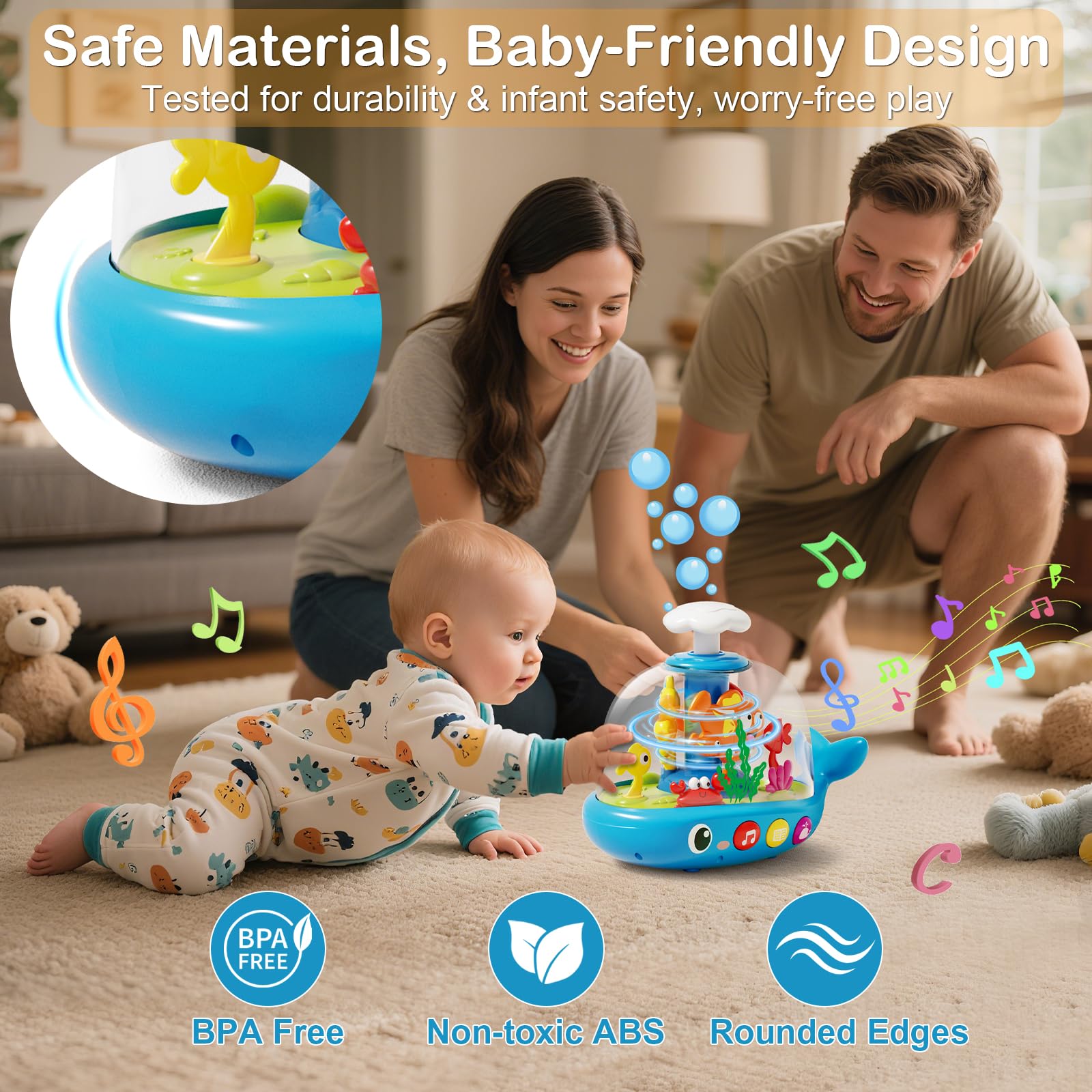 Toylfort safe ABS-material spinner ensures durable, gentle play for tiny hands.