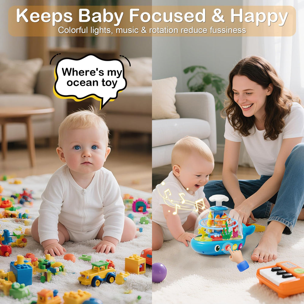 Toylfort tummy-time spinner supports baby hand-eye coordination during play.