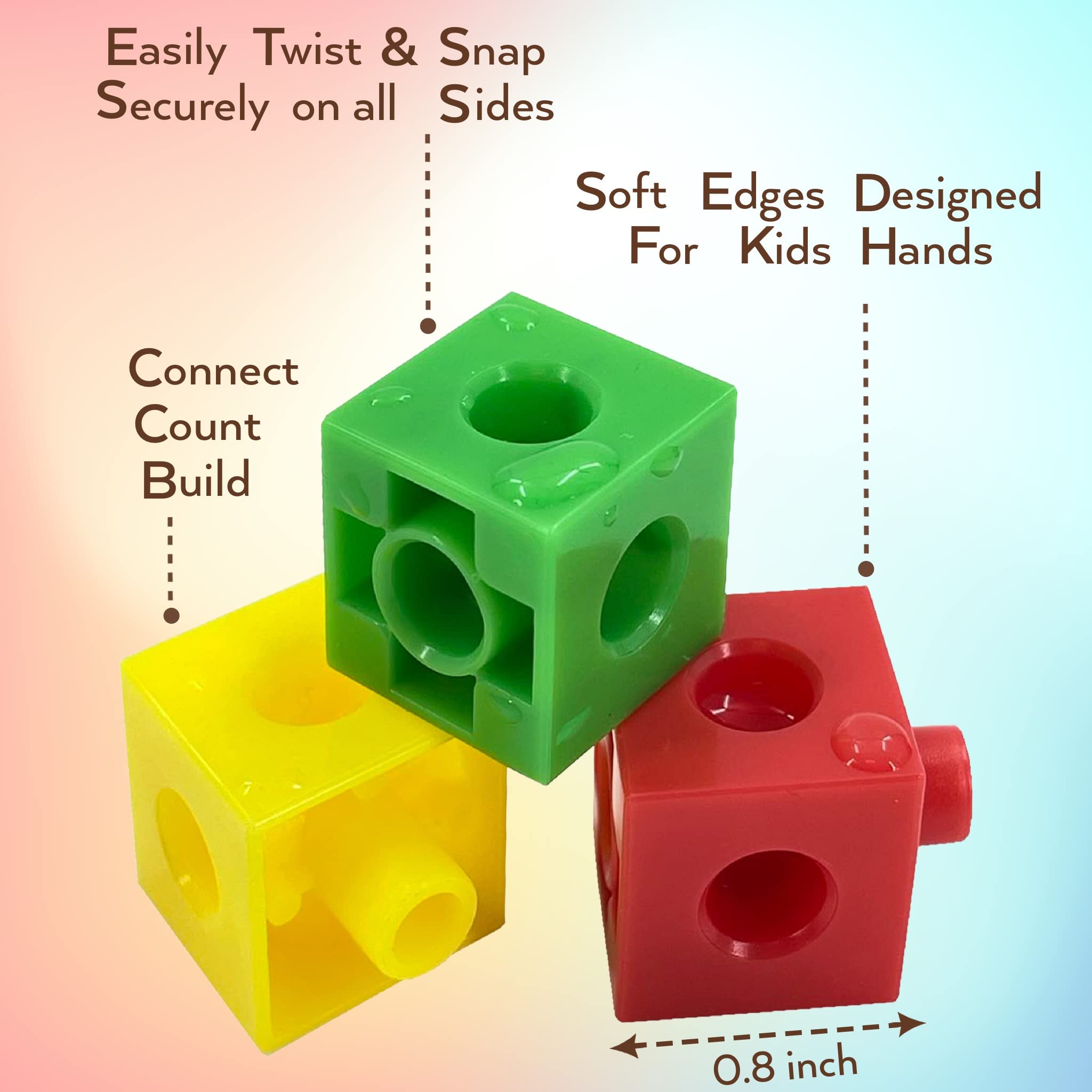TOYLI linking cubes colorfully arranged: fosters collaborative building and pattern practice.