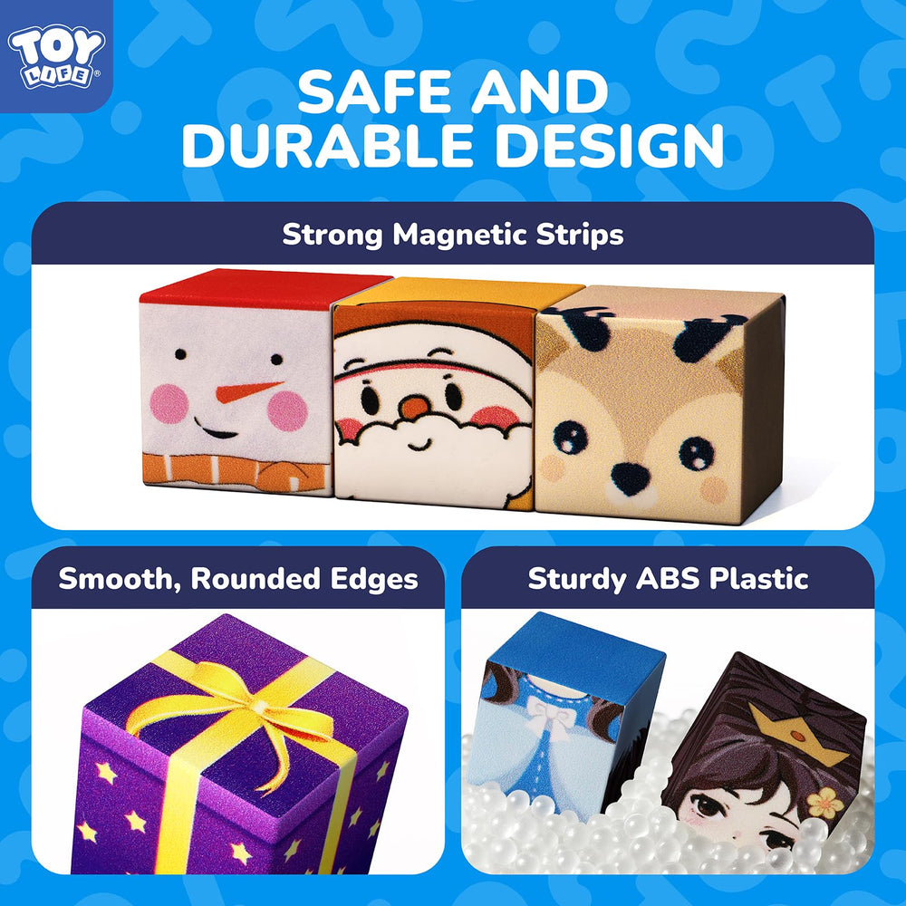 TOY Life magnetic blocks 1-inch cubes detail - consistent size for stable builds