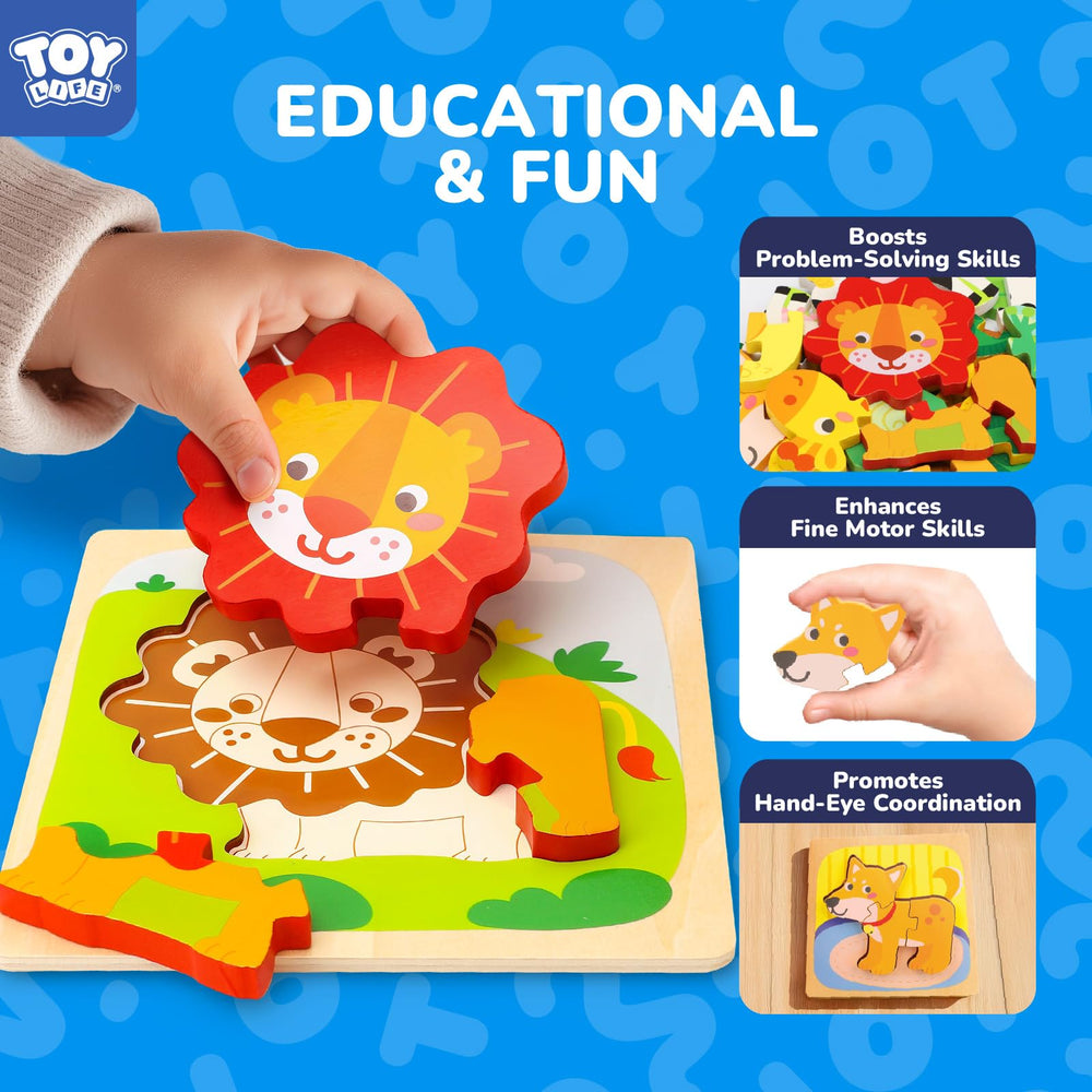 TOY Life lion piece: durable wood for long lasting play and learning