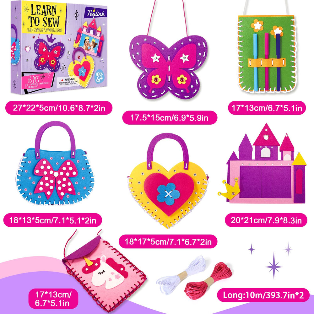 Toylink sewing kit packaging: gift-ready box ideal for birthdays and camps