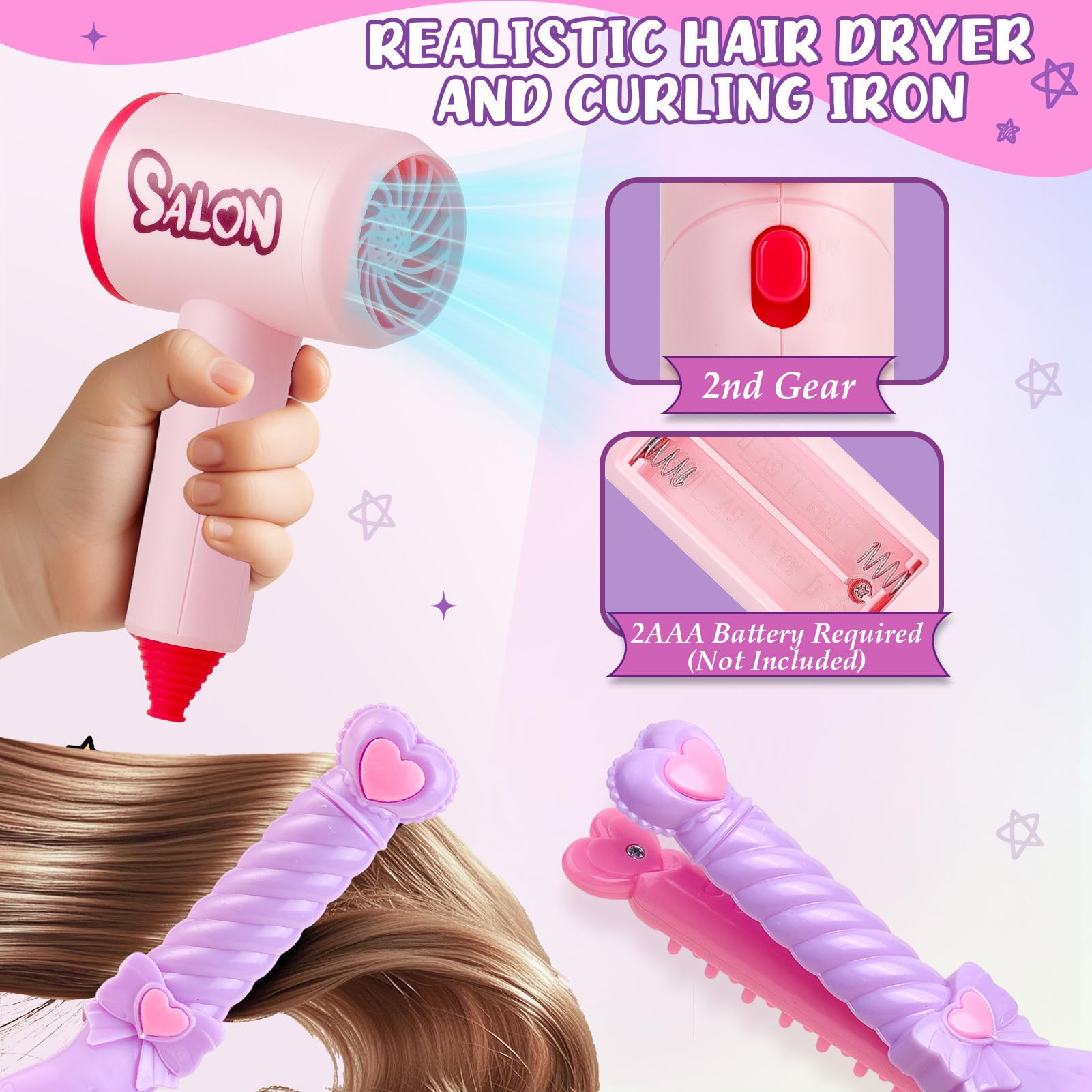Toylink mirror supports self checks and precise makeup application.
