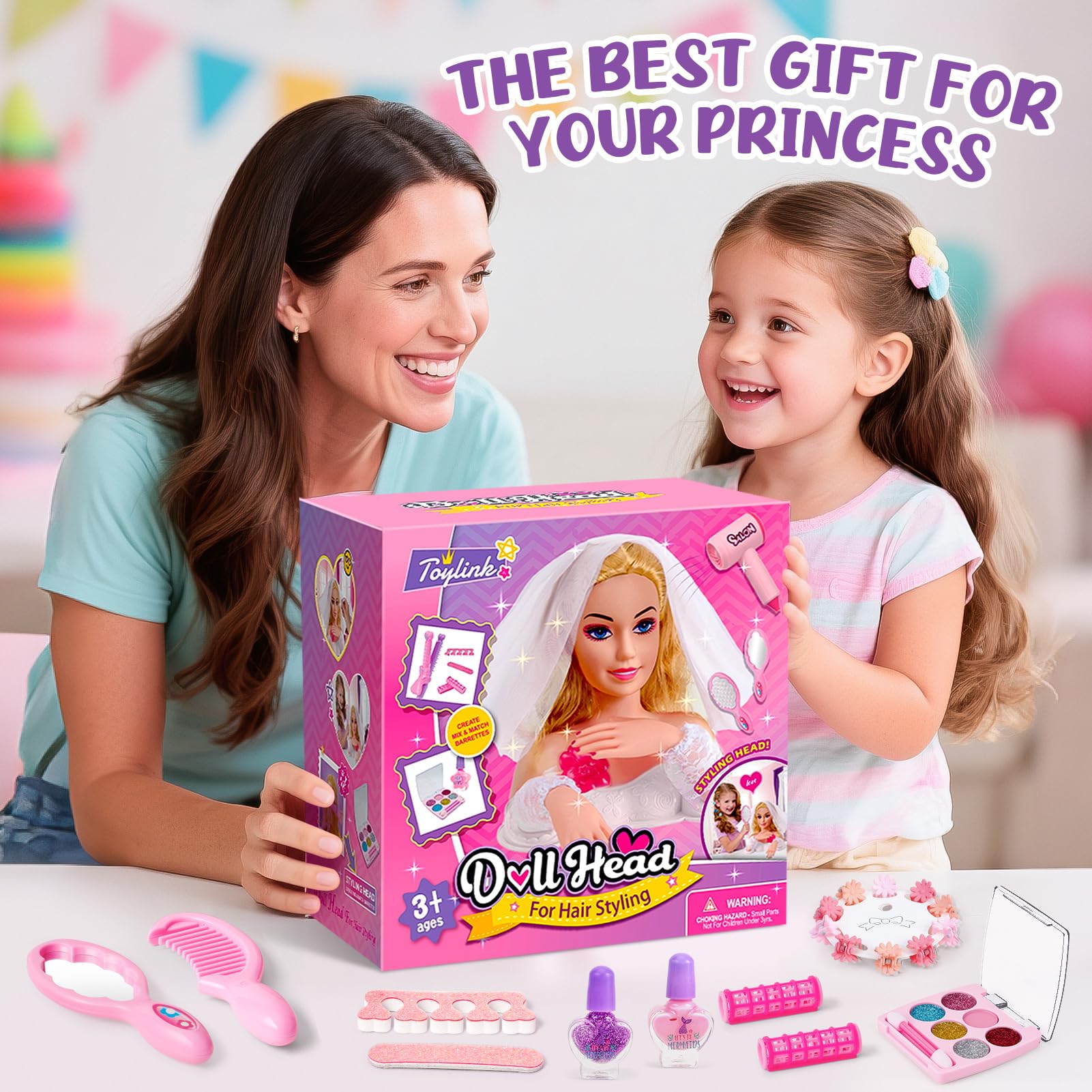 Toylink nail-polishes add playful color details for pretend manicures.
