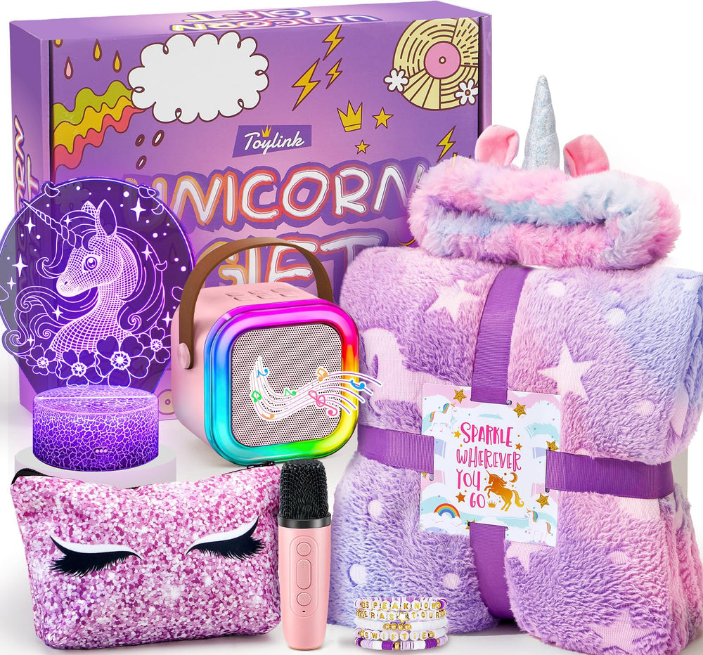 Toylink Unicorn Gifts mini karaoke machine for kids' sing-alongs