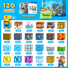 Toylogy magnetic blocks create a mine world adventure with treasure-building possibilities