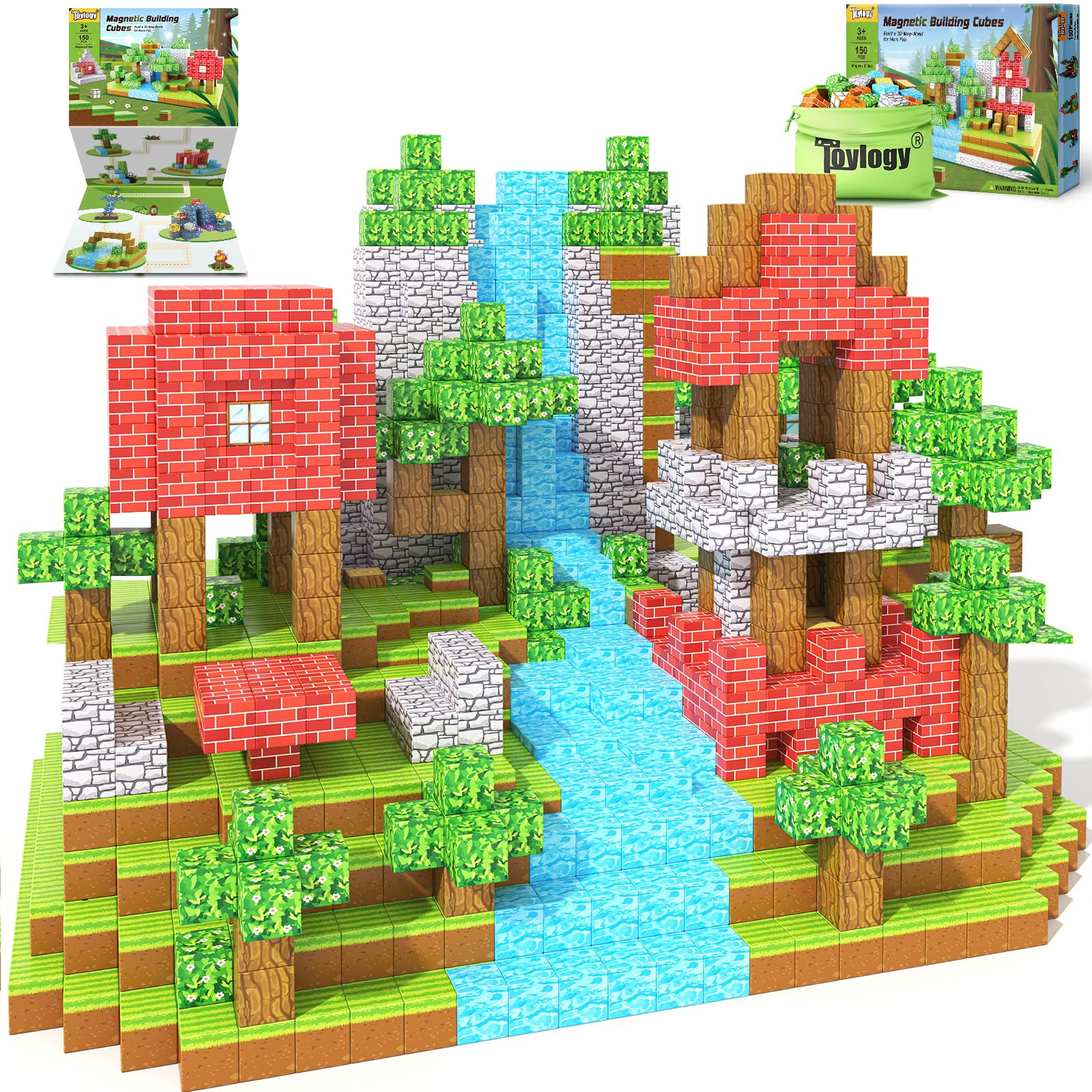 Toylogy Forest Edition magnetic blocks for open ended forest builds