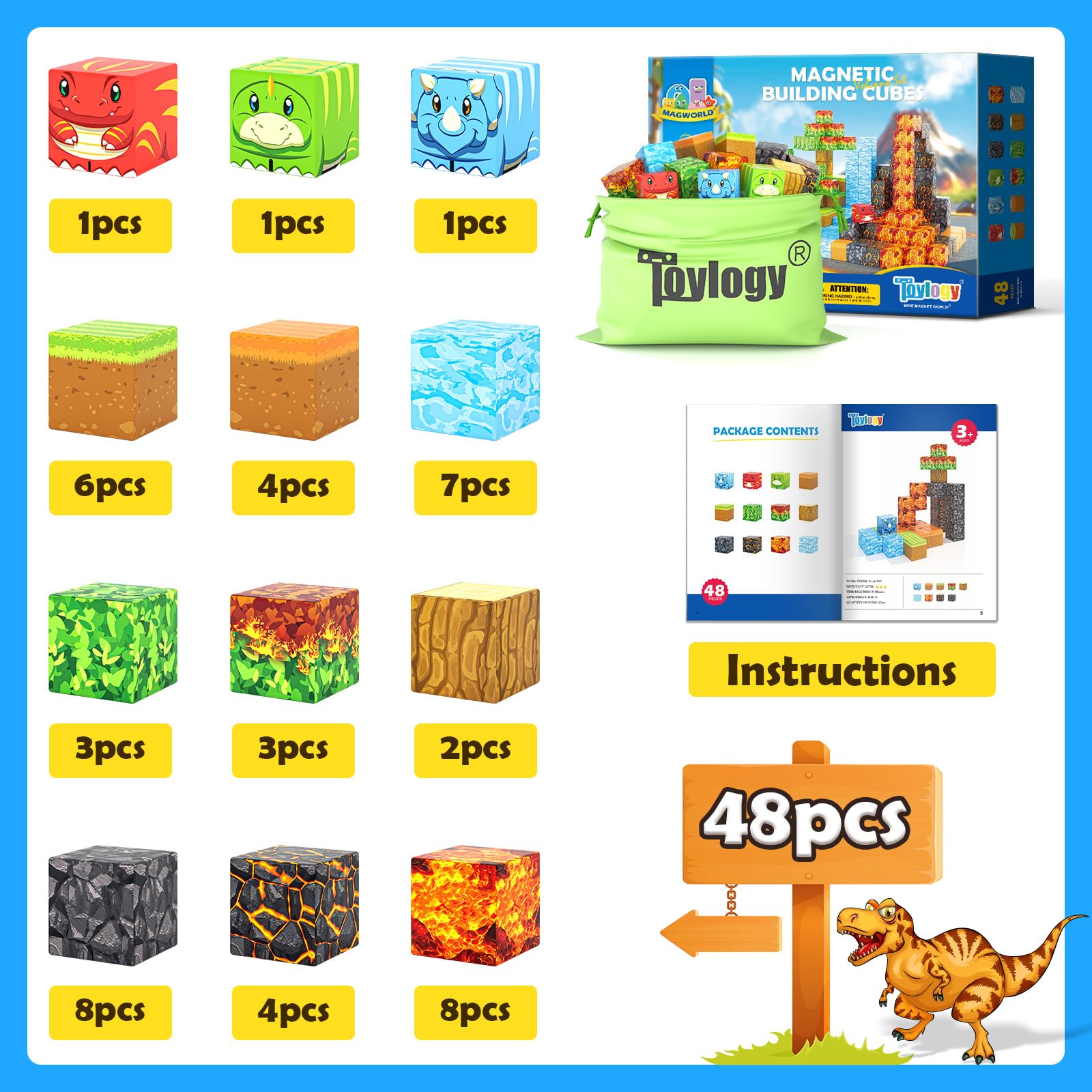 Toylogy MagWorld Dino Edition family-play setup promotes shared learning moments