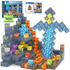 Toylogy magnetic blocks 100pcs dinosaur sword set for imaginative play and STEM exploration.