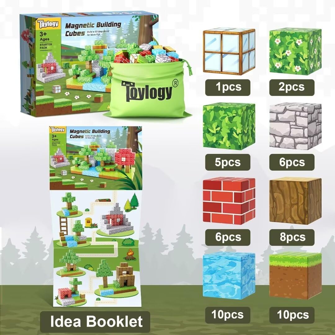 Toylogy magnetic blocks castle build showing open-ended construction possibilities