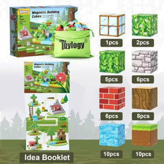 Toylogy magnetic blocks castle build showing open-ended construction possibilities