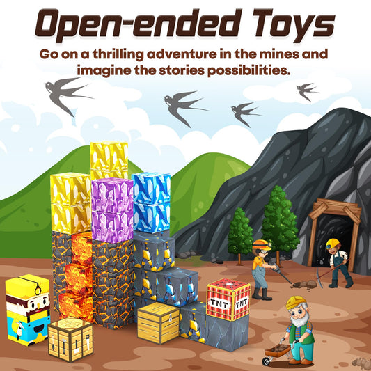 Toylogy cavern construction with eight magnets promotes sturdy, engaging play sessions.