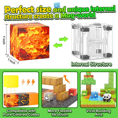 Toylogy magnetic blocks demonstrate magnetism through hands-on building.