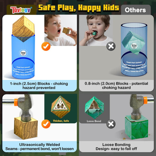 Toylogy magnetic blocks with dinosaurs in a vivid adventure scene for storytelling.