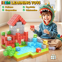 Toylogy magnetic blocks enabling family learning through hands-on building