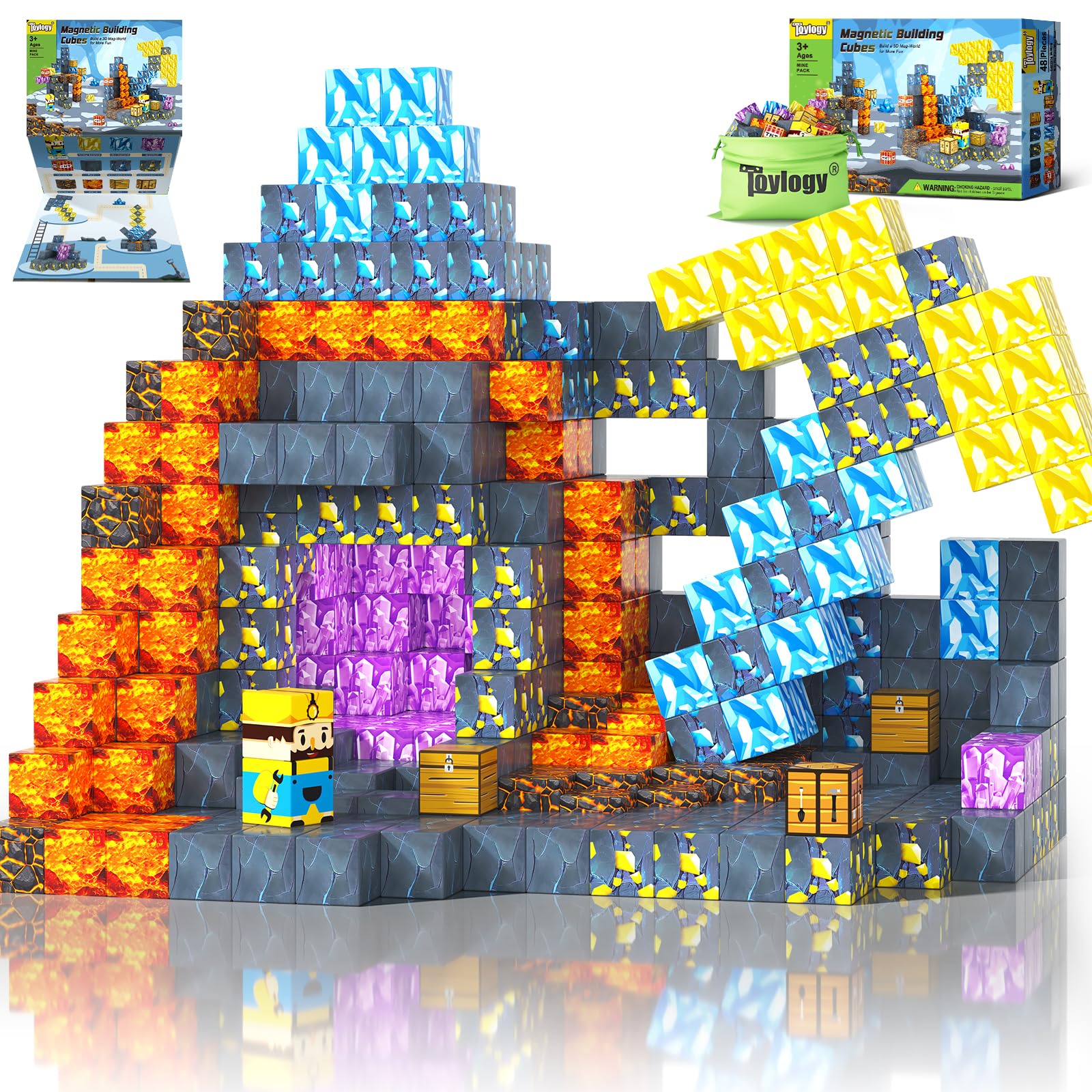 Toylogy Mine World Pickaxe Edition blocks fuel creative building and imaginative play.