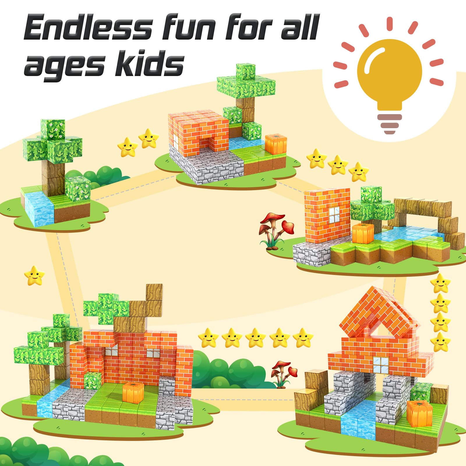 Toylogy magnetic blocks set ready for classroom STEM exploration and group play.
