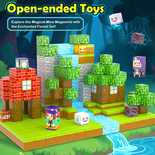 Toylogy magnetic tiles construction set shows versatile shapes for STEM-friendly building.