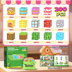 Toylogy Mine Magnet World sugar trees add color to creative building.