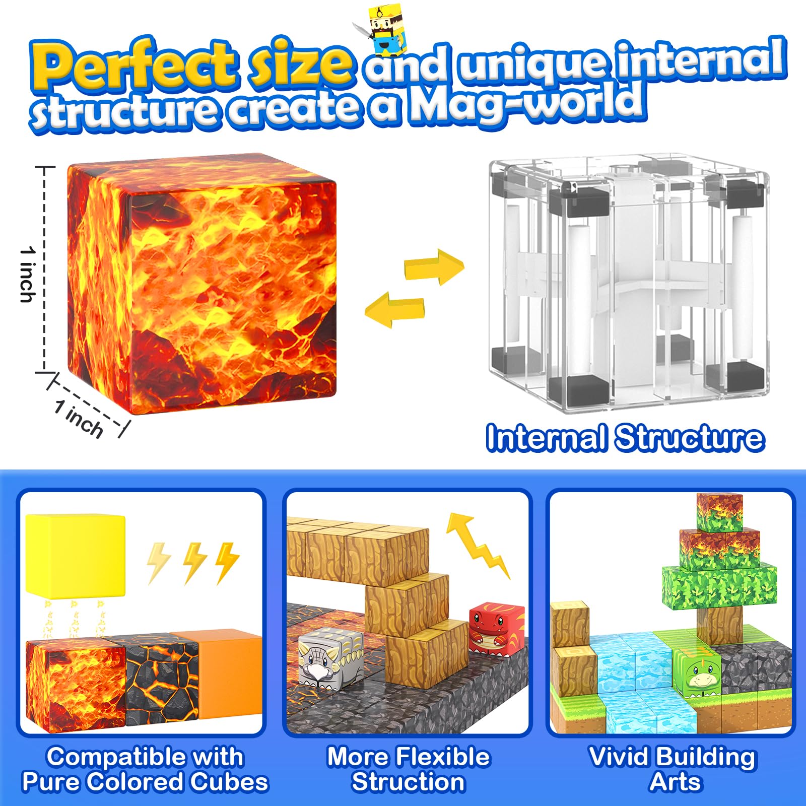 Toylogy safe, durable magnetic blocks made with non-toxic materials for kids 4-8
