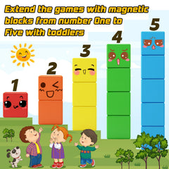 Toylogy seven-color cubes help kids learn color recognition and pattern making.