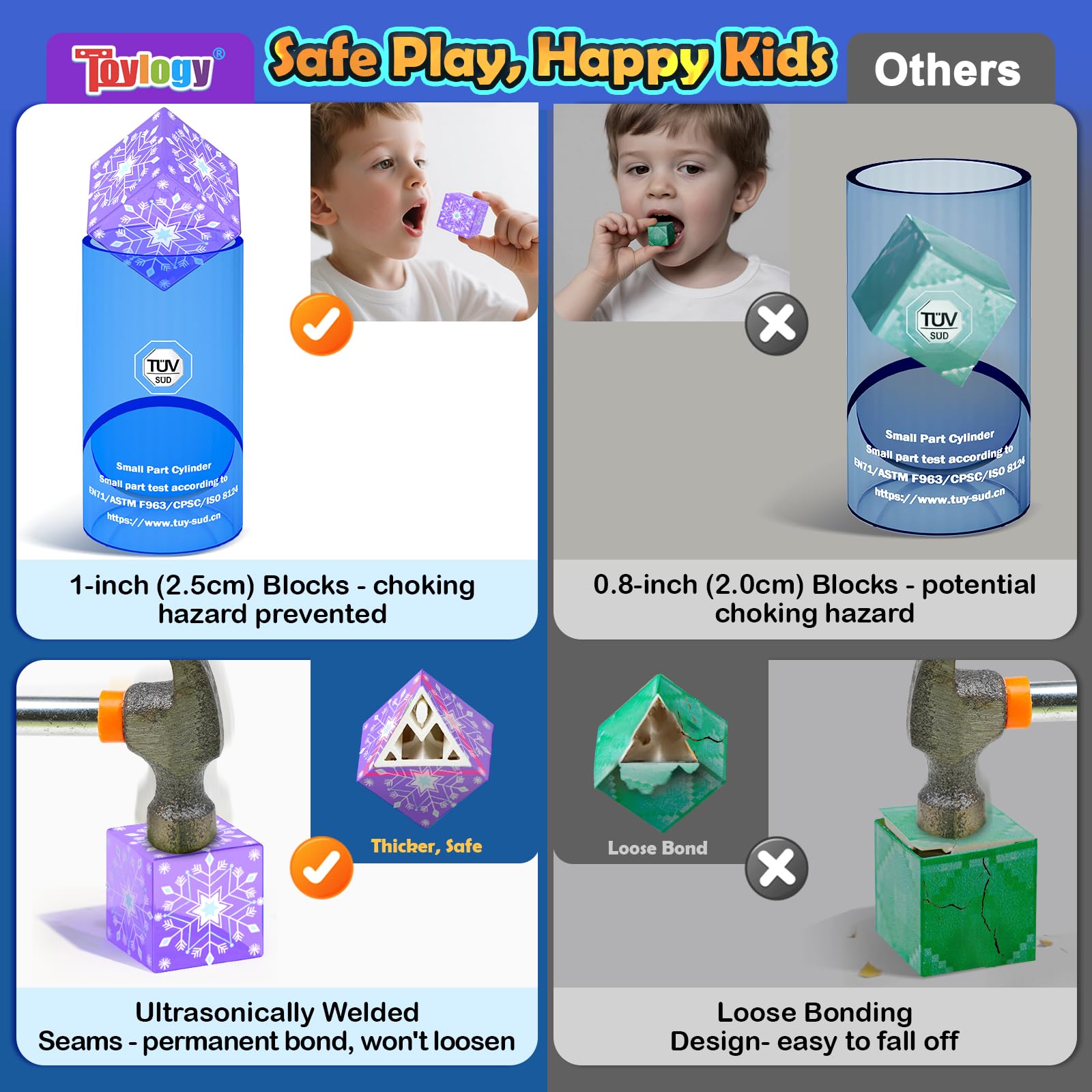 Toylogy transparent designs brighten play and showcase color and shape