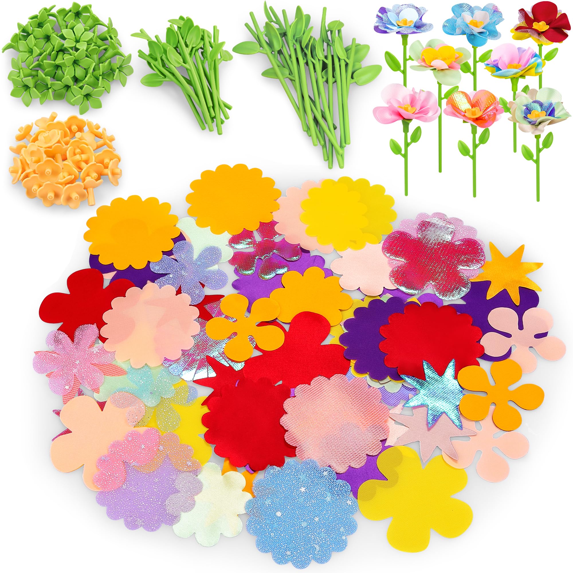 Toyly DIY fabric flower bouquet parts for creative play and personalized arrangements.