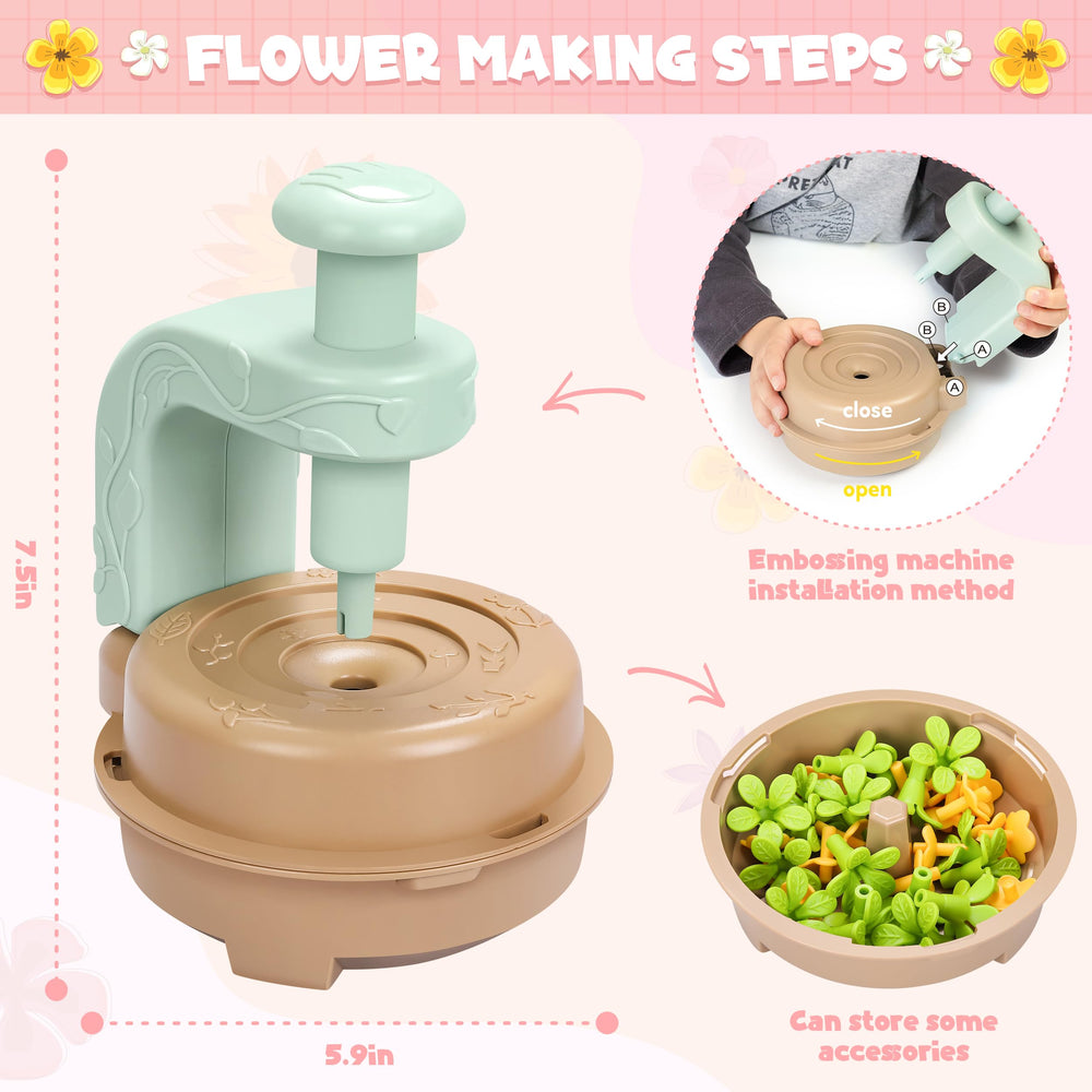 Toyly flower maker in action enables quick, imaginative bouquet creation