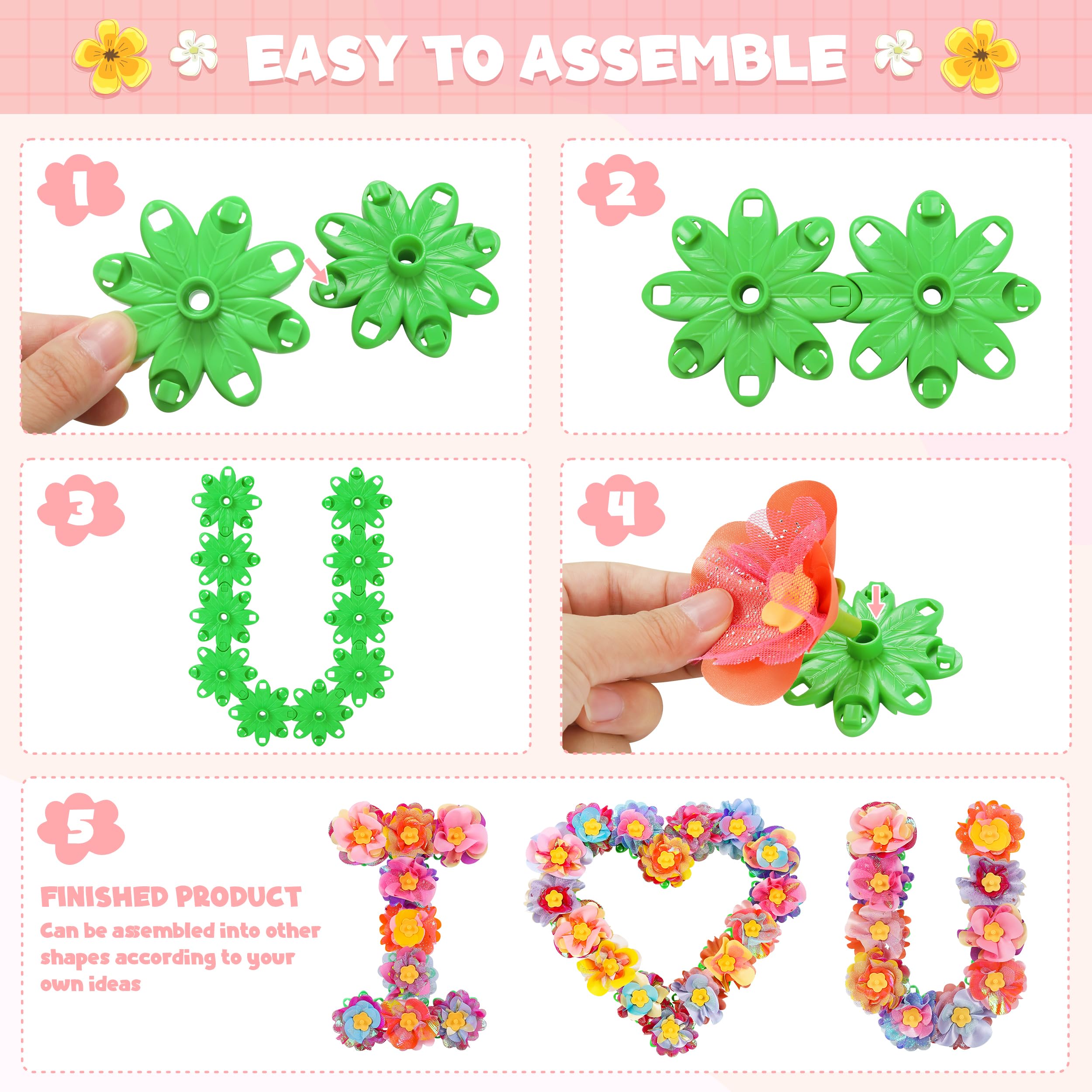 Toyly splicing craft base and petals for DIY designs.