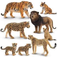 Toymany 8pcs jungle animals set lion figurine for imaginative play
